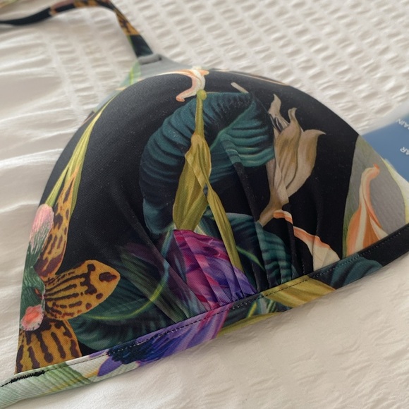 NWT H&M padded tropical print bikini top size 12 (Large) - Picture 8 of 10